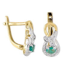 Altın Pırlantalı Zümrüt Küpe H034298-7041