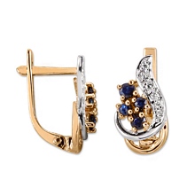 Altın Safir Pırlanta Taşlı Küpe H034316-7090