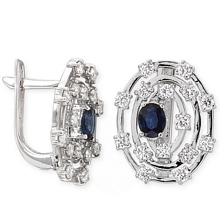 Altın Pırlanta Safir Küpe H034589-3636