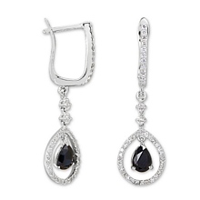 Altın Pırlanta Safir Damla Küpe H035634-7099