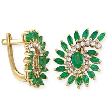 Altın Pırlanta Zümrüt Küpe H036092-3653