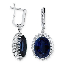 Altın Pırlanta Taşlı Safir Küpe H037586-S-3908