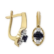 Altın Pırlanta Taşlı Safir Küpe H038155-3913