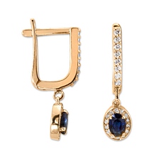 Altın Pırlanta Safir Taşlı Küpe H038231-7110