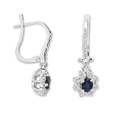 Altın Pırlanta Taşlı Safir Küpe H038705-7107