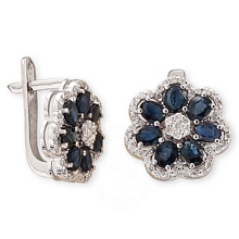 Altın Pırlantalı Safir Küpe H039247-2974