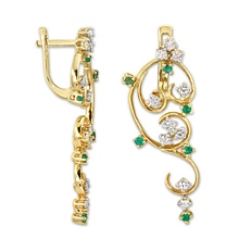 Altın Pırlanta Taşlı Zümrüt Küpe H039684-7116