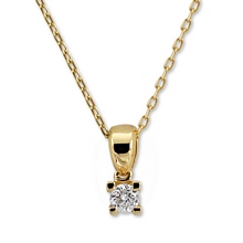 Sarı Altın Pırlanta Tektaş Kolye 0,14 ct H0410223820