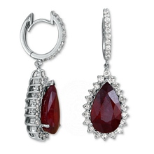 Pırlanta Taşlı Yakut Altın Küpe H043184-4915