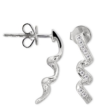 Altın Sipiral Pırlanta Taşlı Küpe H044262-7047
