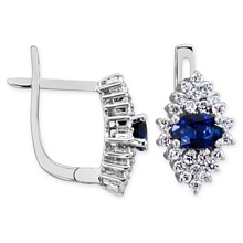 Altın Pırlanta Taşlı Safir Küpe H047220-7275
