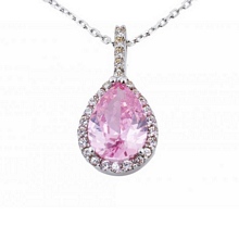 Altın Pembe Taşlı Kolye Kly00051