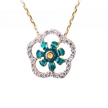 Altın Mineli Çiçekli Kolye Kly00128