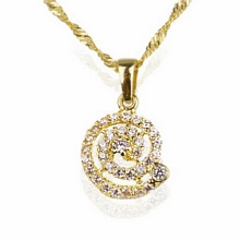 Altın Spiral Su Yolu Kolye Kly00169