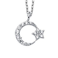Altın Taşlı Ayyıldız Kolye kly00241