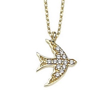 Altın Taşlı Kuş Kolyesi kly00280
