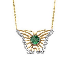 Altın Taşlı Kelebek Kolye kly00374
