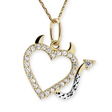 Altın Kalpli Kolye KLY0435-3129