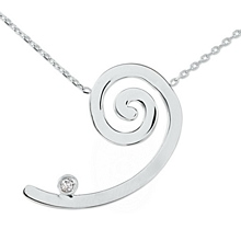 Altın Pırlanta Taşlı Spiral Kolye