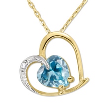 Aquamarine Kalp Altın Kolye KLY0997-6263
