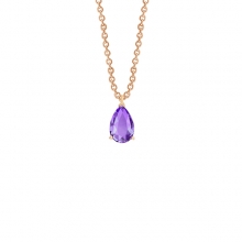 Mor Renk Taşlı Rose Gold Küçük Damla Kolye AS1405KLT6R3