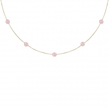 Altın Pembe Taşlı Zincir Kolye AS1058KL7
