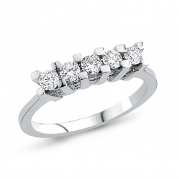 Pırlanta Beş Taş Yüzük 0,44 ct AP17616
