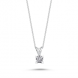 Pırlanta Taşlı Tektaş Kolye 0,03 ct AP17741