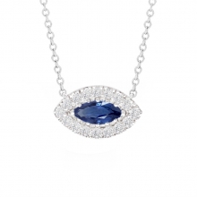 Pırlantalı Markiz Safir Mini Göz Kolye AS54PKL