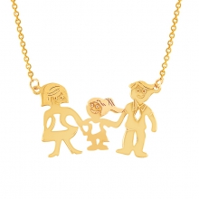 Rose Altın Anne Baba Kızı Aile Kolye AS1388KLR2