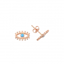 Rose Gold Göz Motifli Altın Küpe AYK735KP20