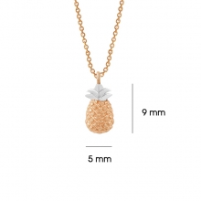 İki Renkli Altın Ananas Kolye