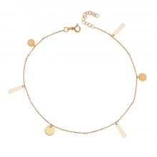 Rose Gold Pullu ve Çubuklu Altın Halhal AS50HLR2