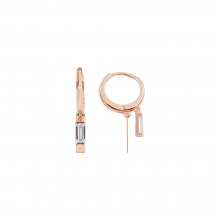 Rose Gold Sallantılı Baget Taş Küpe AYK717KP20