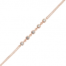 Rose Gümüş Beştaşlı Bileklik G159BL