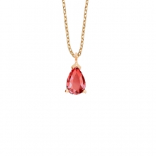 Rose Gümüş Kırmızı Taşlı Mini Damla Kolye G831KLT2