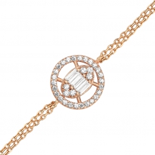 Rose Gümüş Oval Bagetli Bileklik G247BL