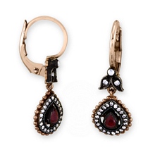 Altın Ruby Taşlı Elmas Küpe RS00406-5775