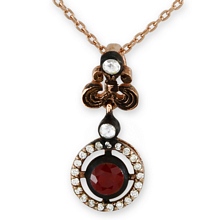 Ruby Taşlı Elmas Kolye
