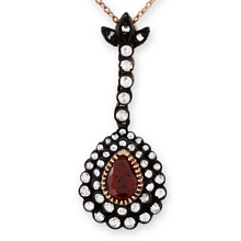 Altın Elmas Ruby Taşlı Kolye RS01294-5878