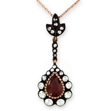 Altın Elmas Ruby Taşlı Kolye RS01517-5886