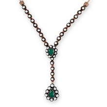 Altın Zümrüt Taşlı Elmas Kolye RS01689-5888
