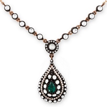 Altın Zümrüt Taşlı Elmas Kolye RS01984-5903