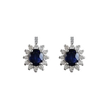 Safir Taşlı Pırlanta Anturaj Küpe PYZ0258
