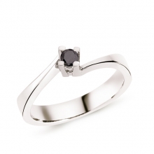 Siyah Pırlantalı Altın Yüzük 0,12 ct PYZ0825