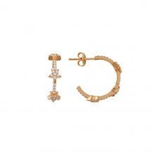 Rose Gold Yıldızlı Yarım Halka Küpe AYK604KP19
